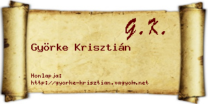 Györke Krisztián névjegykártya